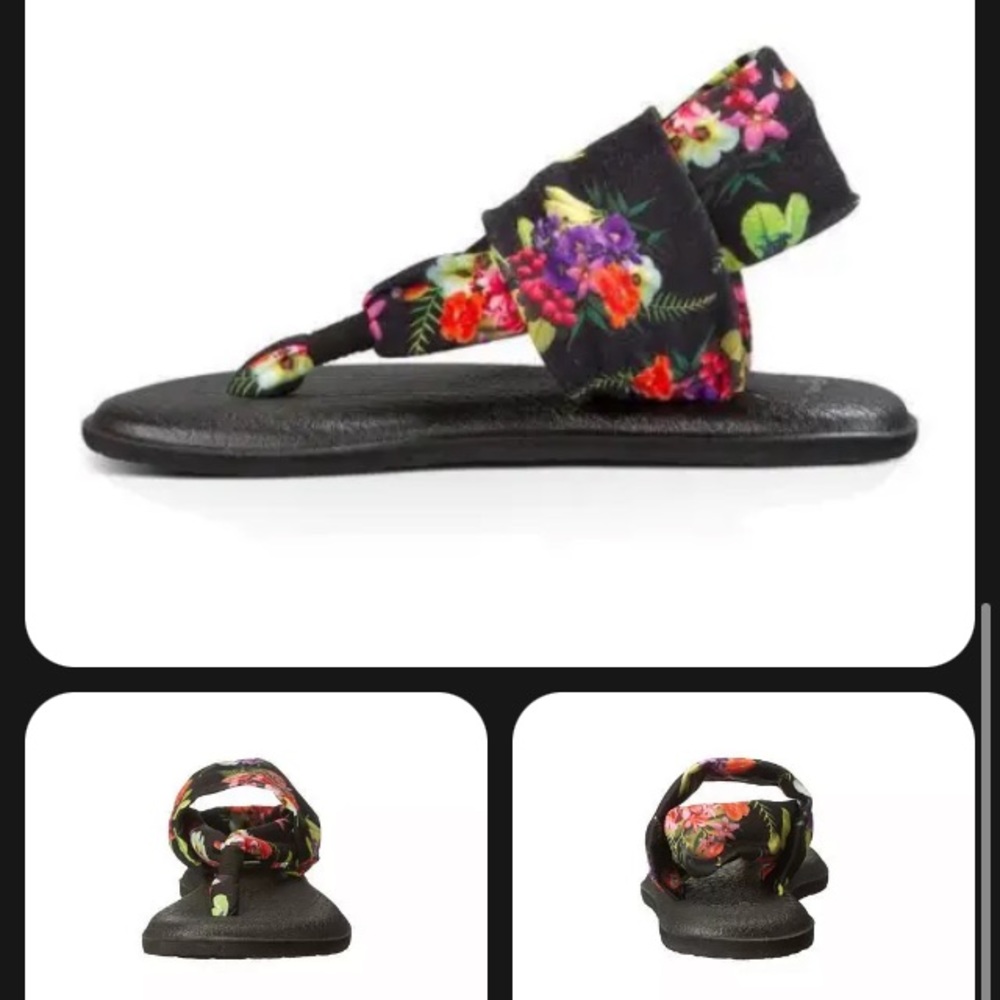 Women Sanuk Yoga Sling 2 Prints Flip Flop Sandal SWS10535 BTAM  Size 9